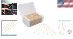 6 Inch Cotton Gun Cleaning Swabs with Bamboo Handle Double Ends Tips 500pcs