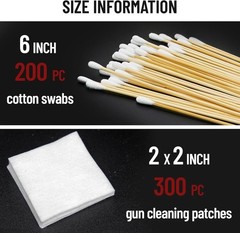 Versatile Gun Cleaning Set: 300 Lint-Free Patches & 200 Multi-Use Cotton Swabs