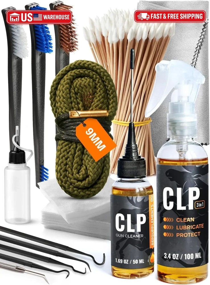 Gun Cleaning Kit Complete – 3″ Gun Cleaning Patches 9mm / 5.56 / 12ga, Double He