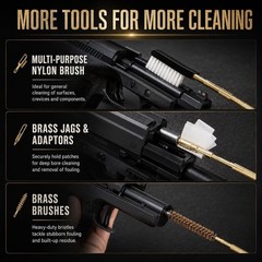 87 Pcs Gun Cleaning Kit for .22, .357, .38,9mm, .40&.45 Caliber Pistol Cleaning