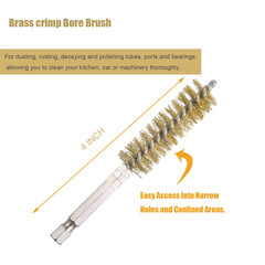 10 Pack Bore Brush for Drill, Brass Bore Brush Drill, Stainless Steel Bore Clean