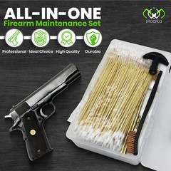 Gun Cleaning Kit – Gun Cleaning Supplies in Box – Swabs,Brush & 28″ Cleaning Rod
