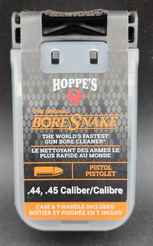 Hoppe’s Bore Snake Cleaner .44 .45 Caliber Case T-Handle 24004D NEW