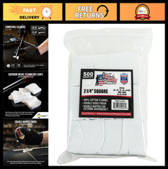 100% Cotton Gun Cleaning Patches – Lint-Free, Double-Napped, Absorbent Flannel –