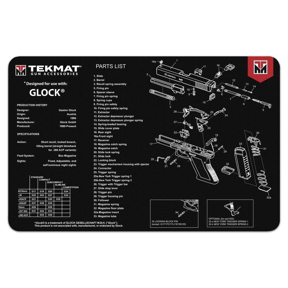 TekMat Glock Gun Cleaning Mat, Black One Size,