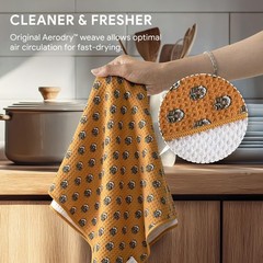 Recyco Waffle Kitchen Towel Set Of 2 – Quick Dry Microfiber Sustainable Dish