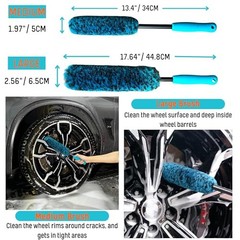 6PCS Car Wheel Cleaning Detailing Pro Kit, Tire Brush, 2 6 Pack (Blue & Black)