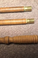 Vintage Gun Cleaning Rod – Wood & Brass – Two Rods Two Tips