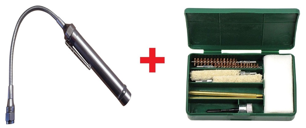 Pistol Cleaning Kit 8+ Pieces! Gun Brushes 9mm .357 .380 + FREE LED BORE LIGHT!