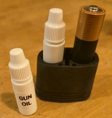 2 Bottles Backup Gun Oil Bottle, 3ML, Perfect Size For Rifle Grip Insert Or Plug