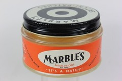 Marble’s Satchi Patches LARGE JAR Paper Label Marble Arms Corp Gladstone Mi.