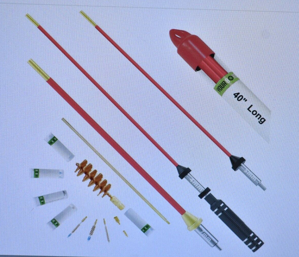 Gun Cleaning Rods 40″ w Gun Chamber Rods & Bore Brushes Adapters Cleaning Patch