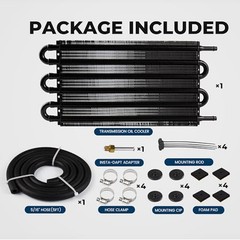 5/16″ Transmission Oil Cooler, Aluminium 6 Pass Tube and Fin Cooler Kit 6 Row