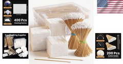 400 Pcs Gun Cleaning Patches + 200 Pcs Gun Cleaning Swabs, Gun Cleaning Supplies