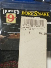 HOPPE’S BORESNAKE 6mm 243 CALIBER NOS CLEANS IN 10 SECONDS RIFLE CLEANER