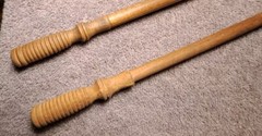 Vintage Gun Cleaning Rod – Wood & Brass – Two Rods Two Tips