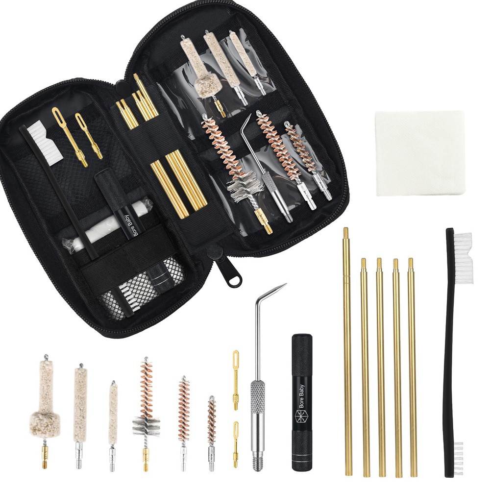 Portable Rifle Cleaning Kit for .223/5.56mm, .308/7.62mm, .22 LR – Compact Ta…
