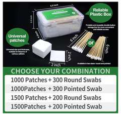 1500PCS Gun Cleaning Patches and 200PCS Gun Cleaning Swabs,2″X2″ Lint Free Gun C