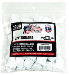 Pro-Shot Cotton Flannel Patches .17-.22 Rimfire .75 Inch Square 1000 : 3/4-1000
