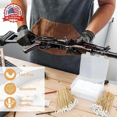 400 Pcs Gun Cleaning Patches + 200 Pcs Gun Cleaning Swabs, Gun Cleaning Supplies