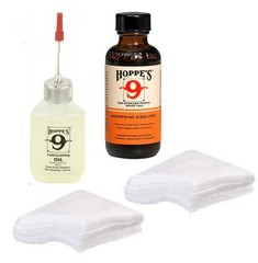 Hoppes 9 Gun Bore Cleaner, Precision Oil, Cotton Patches for 9mm.357.38.40.45