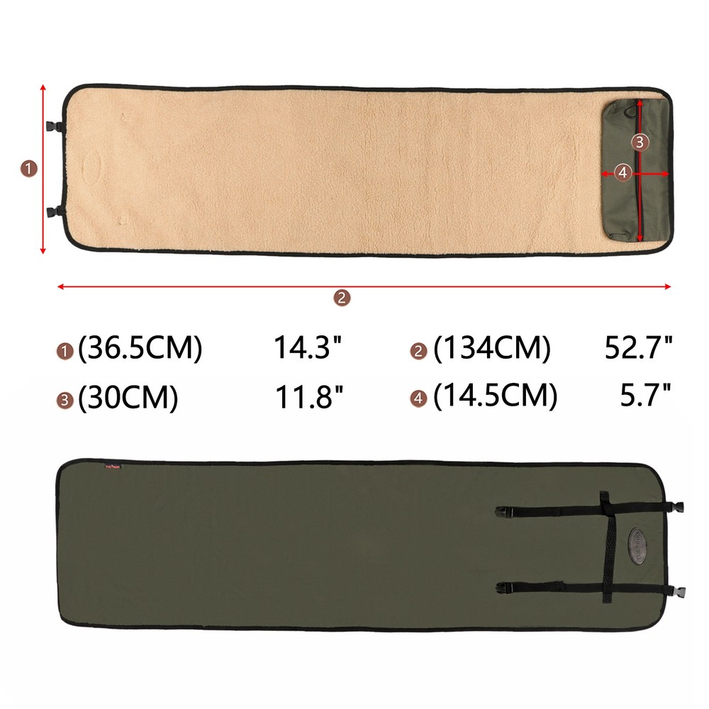 Tourbon Portable Long Gun Cleaning Mat with Tool Storage Pocket Fleece Padded