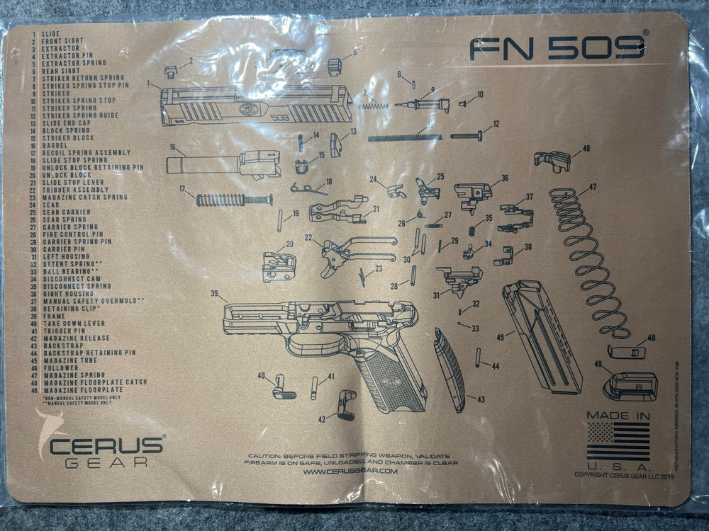 Cerus Gear Gun Cleaning and Maintenance Mat FN 509 17″ x 12″