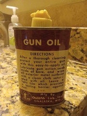 Vintage Handy Oiler “OUTERS” Gun Oil 4oz Tin Oil Can Household Oil Metal Can