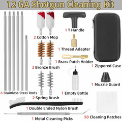 Shotgun Cleaning Kit – Bronze Bore Brushes, Cotton Mops, Nylon Brush, Cleaning P