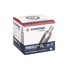 Crosman 25-Count 12-Gram CO2 Cartridges For Air Rifles And Medium, Silver
