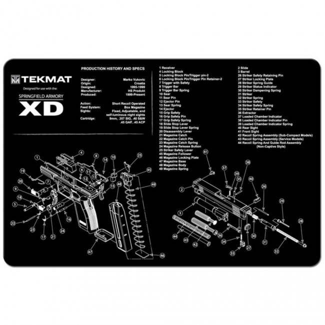 TekMat For SPRINGFIELD ARMORY XD CLEANING MAT – 11″ X 17″