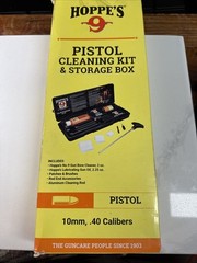 HOPPES 9 All Calibers PISTOL CLEANING KIT & STORAGE BOX Includes 10mm 40 Brushes