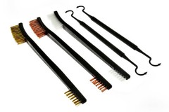 New 5pc Gun Rifle Pistol Cleaning Set 3 Brushes + 2 Double Ended Picks #7624BC-5