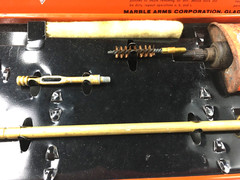 Vintage Original Marble’s pistol gun cleaning kit 727 .32 cal steel case 315877
