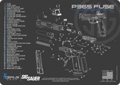 Sig Sauer P365 FUSE Schematic Handgun Mat