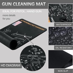 Gun Cleaning Mat for Glock – 24″ x12″ Black (with 6″ Swabs)