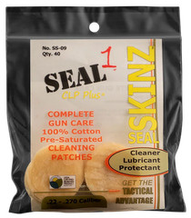 SEAL 1 GUN CLEANING PATCHES – .22 – .270 CAL – SEAL SKINZ BORE PATCHES – 40 Pack