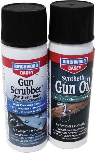 Birchwood Casey Gun Scrubber/Synthetic Aerosol Oil Combo 1-1/4 Ounce 33329