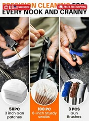 Gun Cleaning Kit Complete – 3″ Gun Cleaning Patches 9mm / 5.56 / 12ga, Double He