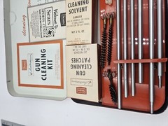 Vintage Sears Gun Cleaning Kit Ted Williams Orange Metal Case