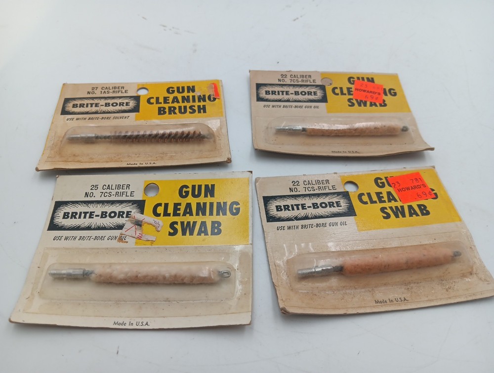 Brite Bore 22 27 25 Caliber No 1AS 7CS Gun Cleaning Brush 4 Pack vtg