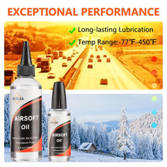 4.4 Oz Airsoft Oil Lubricating with Needle Oiler Pure Silicone Lubricant Airsoft