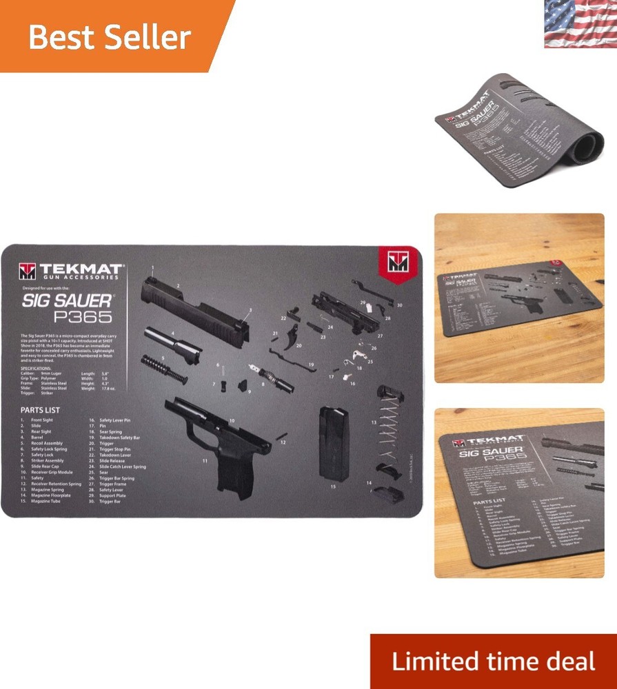 Large 11×17 Waterproof Gun Cleaning Mat for Sig Sauer P365 – Essential Accessory