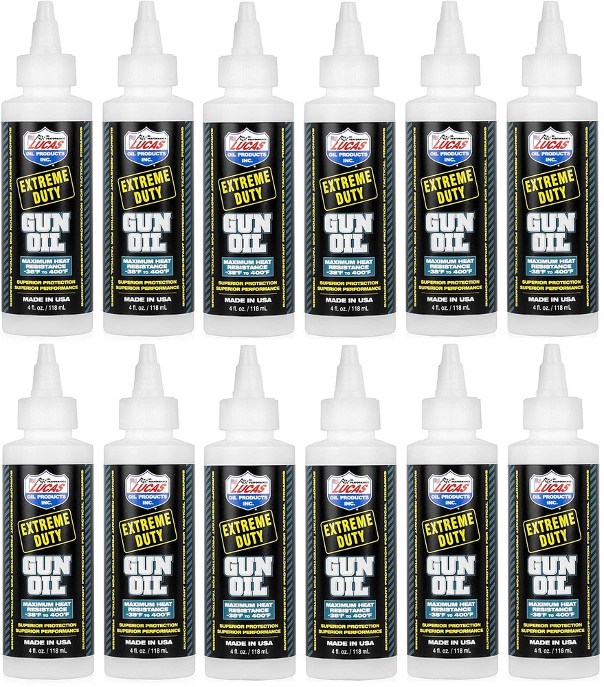 Lucas Extreme Duty Gun Oil Pack of 12 High Volume Heat Resistance Lubricant