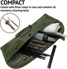 12pcs 22LR 223 556 Rifle Gun Cleaning Kit Set Cleaning Rod Nylon Brush Fit Pouch
