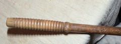 (2) VINTAGE RIFLE GUN BARREL CLEANING RODS WOOD & BRASS-EACH w/ 3 PIECE ASSEMBLY