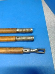 Vintage Gun Cleaning Rod Wood Brass And Metal 3 Piece 3 TIPS