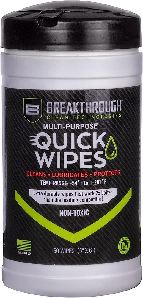 Breakthrough Clean Quick Wipes 3.5×3.5×6.5″ Gun Cleaning Wipe 50 Count BTCLPQW50
