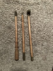 VINTAGE 3 PIECE WOOD & BRASS GUN / RIFLE CLEANING ROD