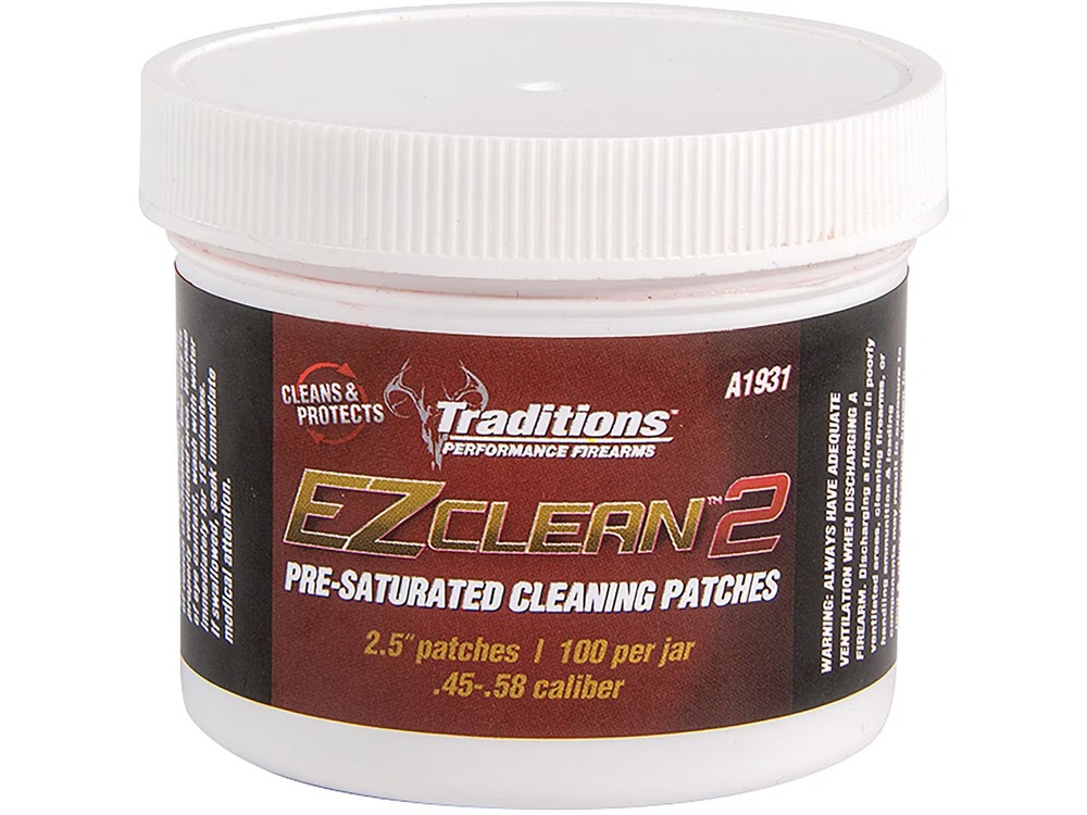 Traditions EZ Clean 2 Black Powder Cleaning Patches 2.5″ 100PK
